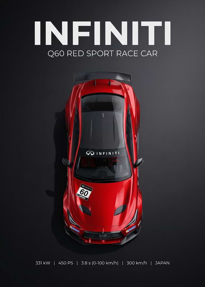 Infiniti Q60 Red Sport Race Car