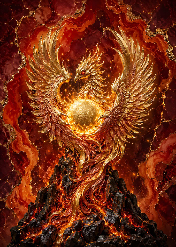 Empyrean Stellar Phoenix - Golden Genesis Relief