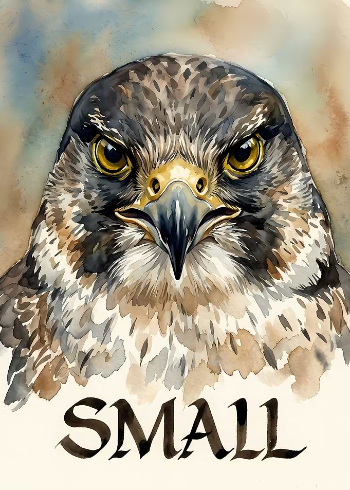 Watercolor Portrait of a Peregrine Falcon