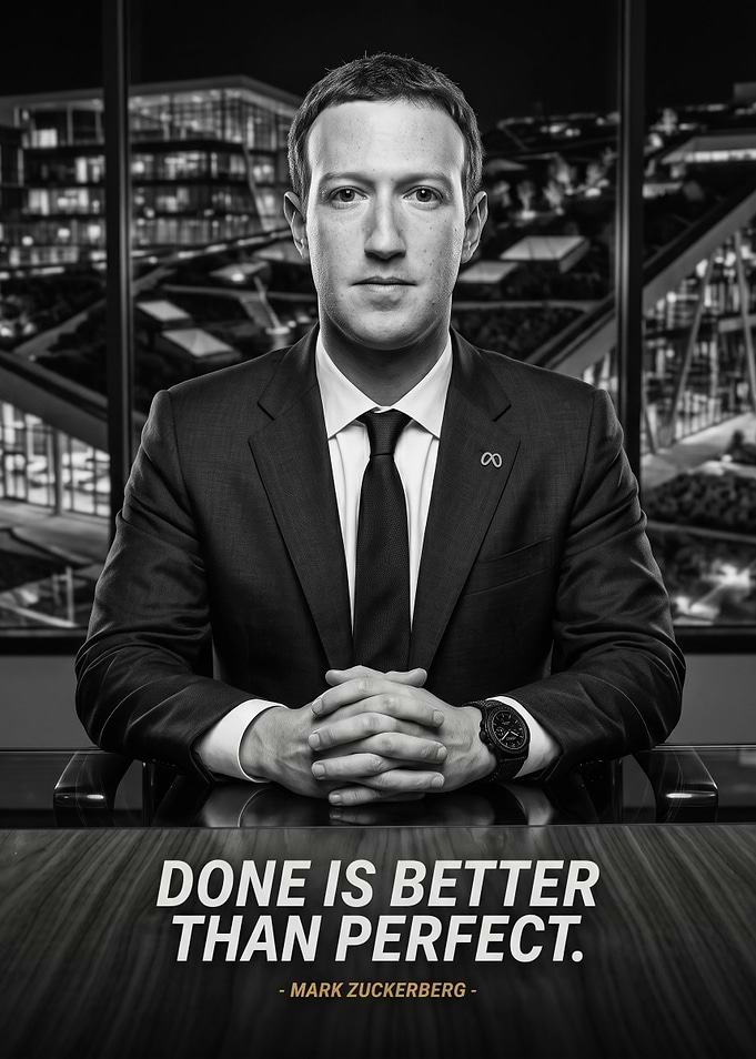 Mark Zuckerberg Inspirational Quote Poster
