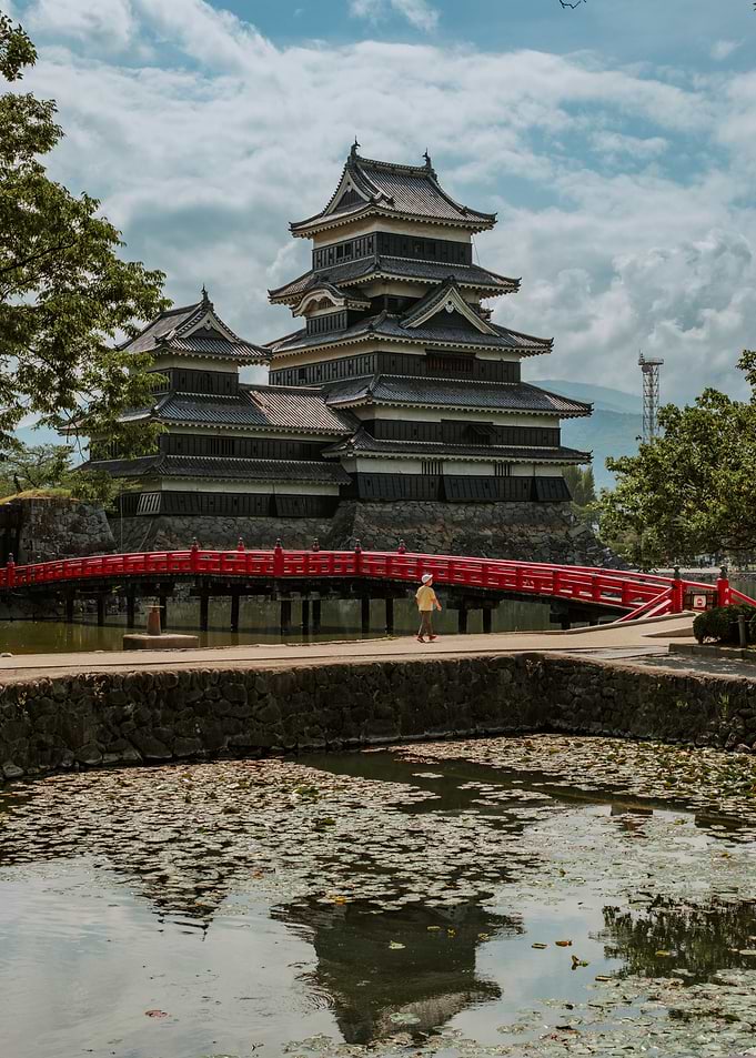 Matsumoto Castle with Red Bridge