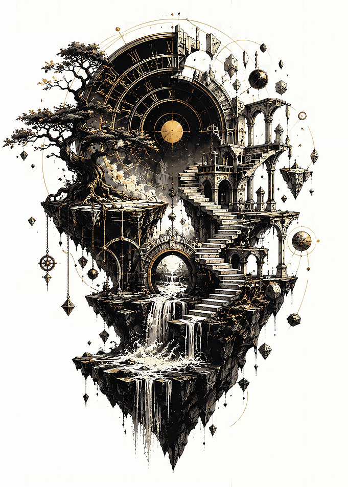 Clockwork Floating Island | Surreal Fantasy Architecture
