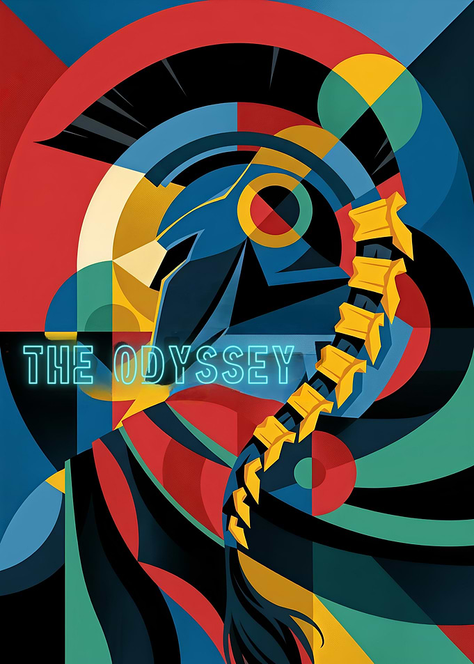 The Odyssey Spartan Helmet Poster