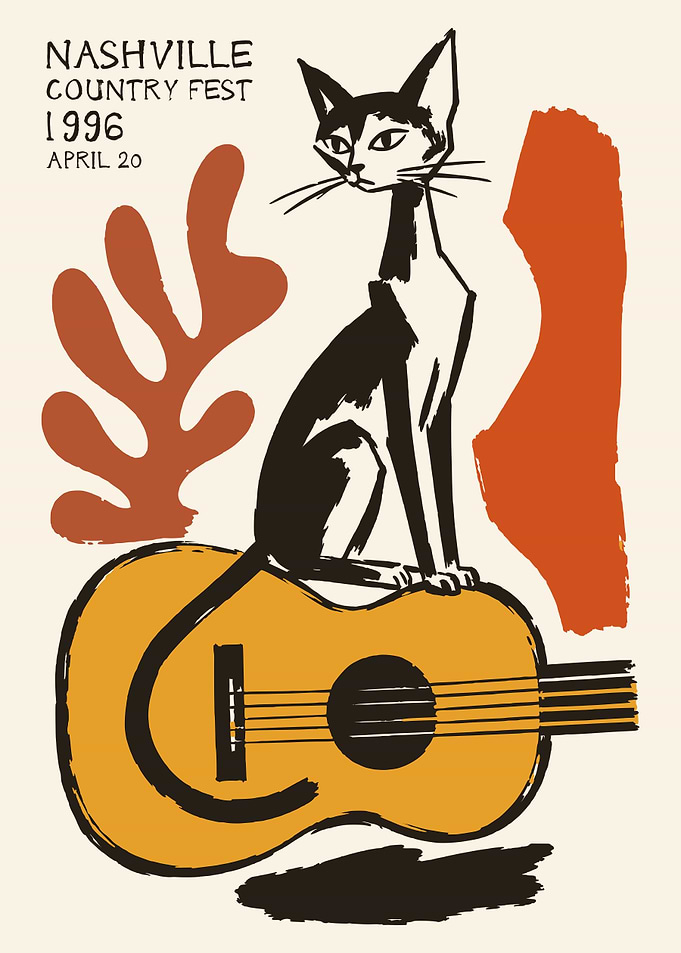 Nashville Country Fest 1996 Cat Poster