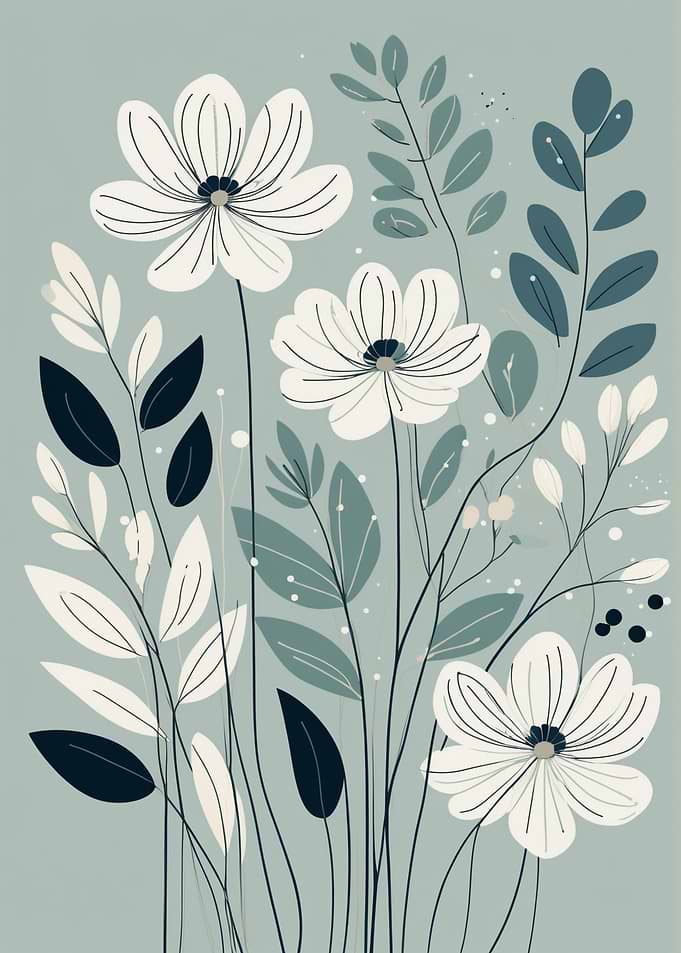 Minimalist Floral Botanical Illustration