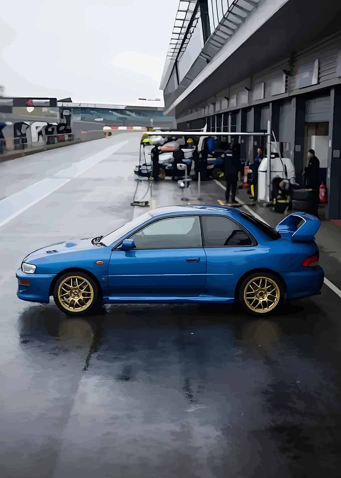 Blue Subaru Impreza WRX STI