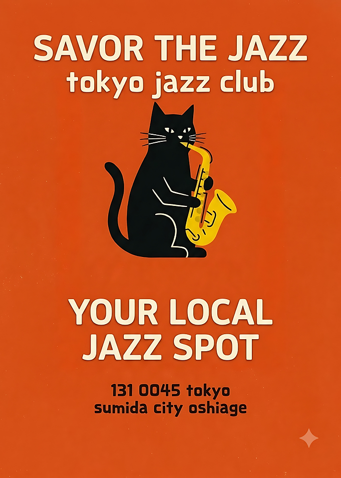 Tokyo Jazz Club Cat Poster
