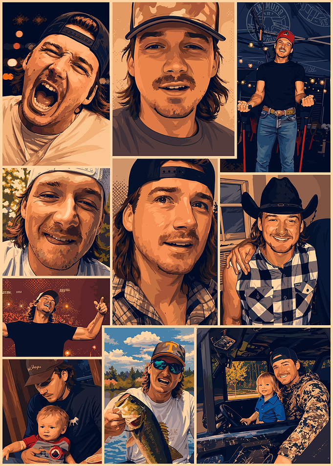 Morgan Wallen Photo Collage Poster
