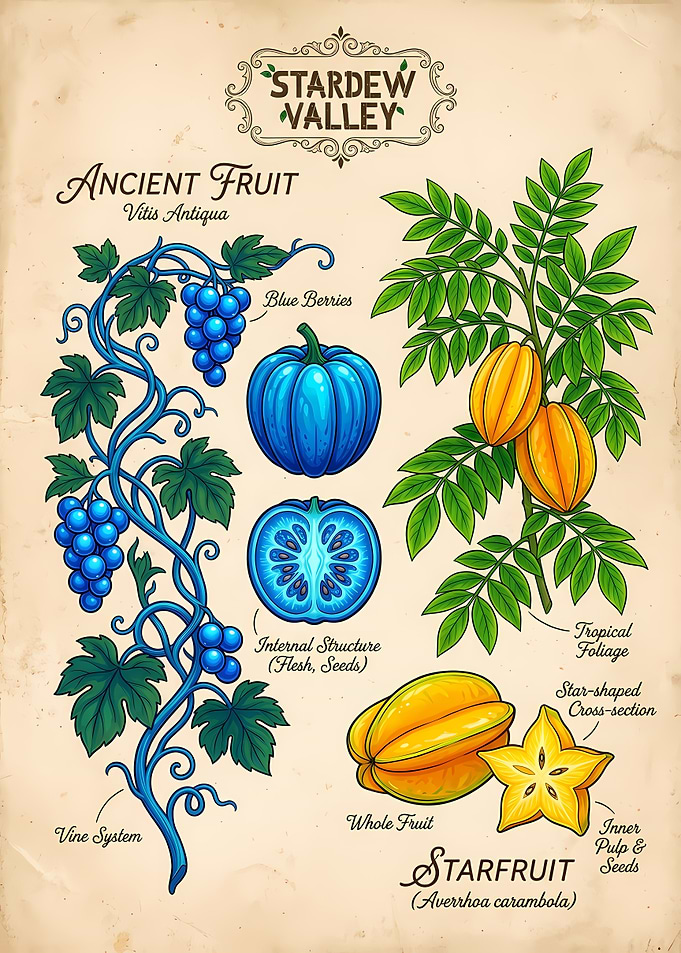 Stardew Valley Botanical Fruit Guide