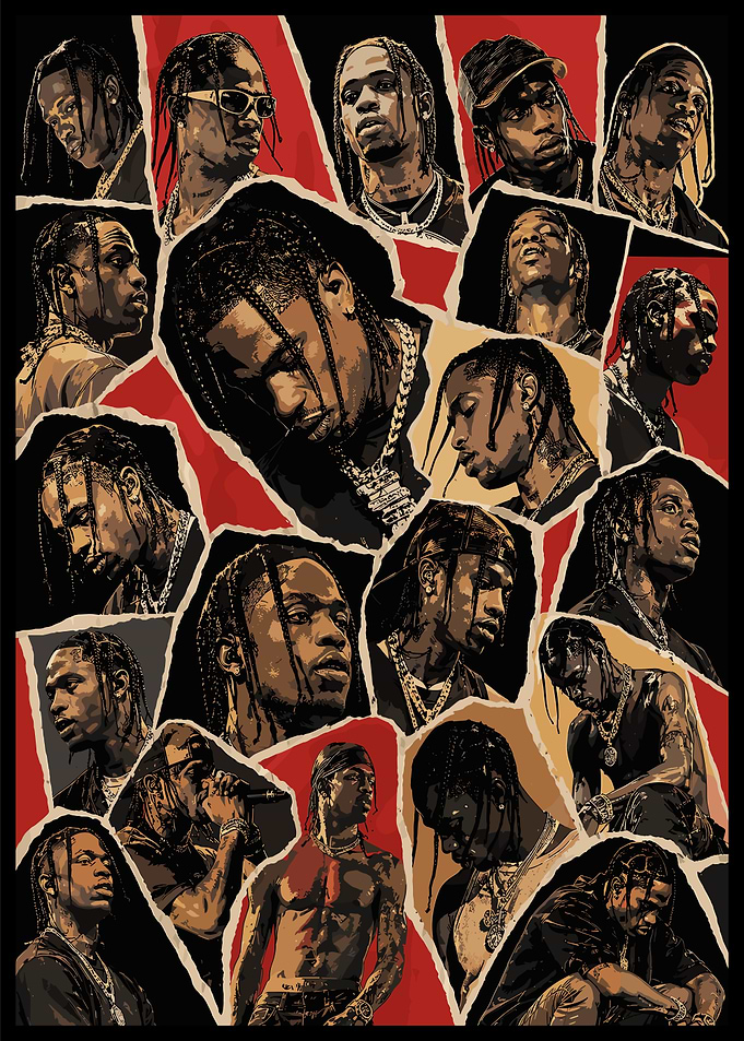 Travis Scott Collage Poster