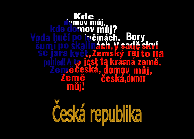 Czech National Anthem Text Art