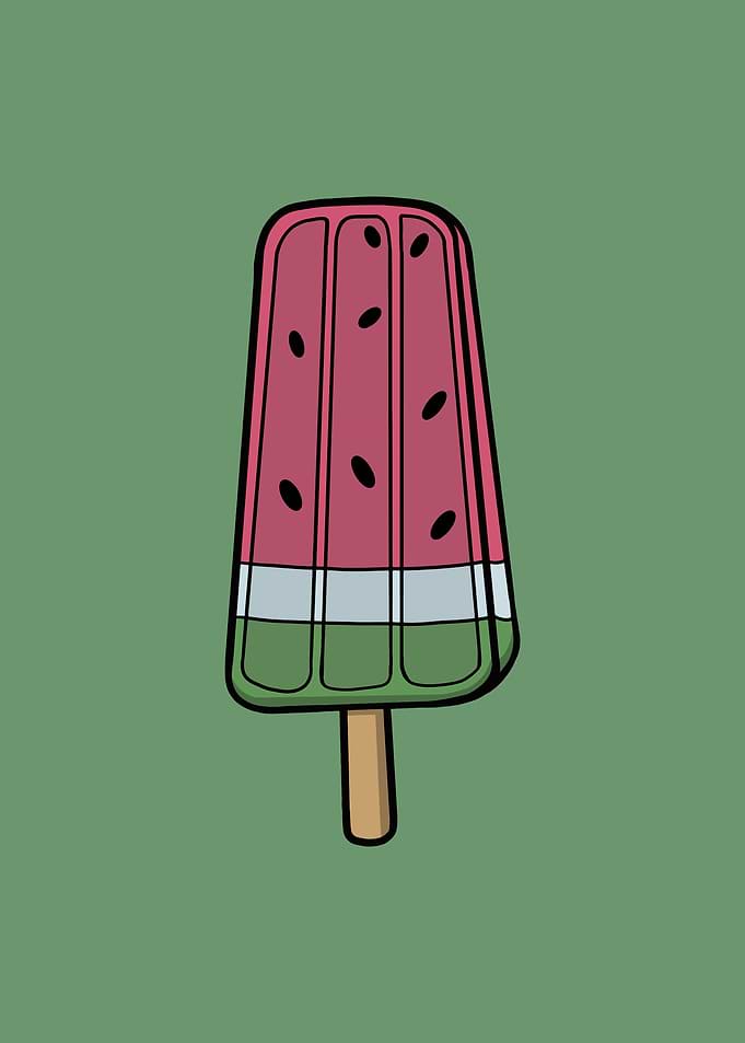 Watermelon Frozen Pop Illustration
