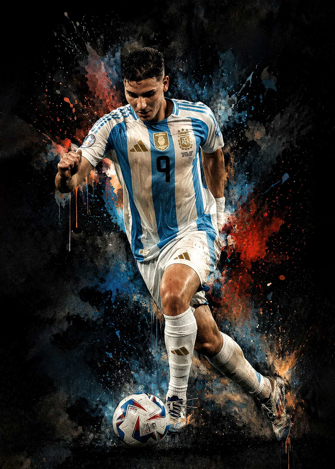 Julian Alvarez Argentina Soccer Art