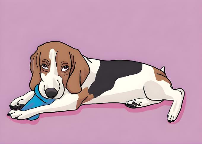Cute Beagle Puppy Chewing Toy