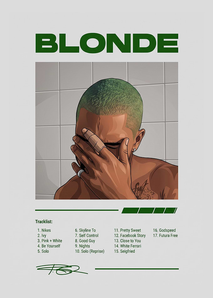 Frank Ocean Blonde Album Illustration Poster