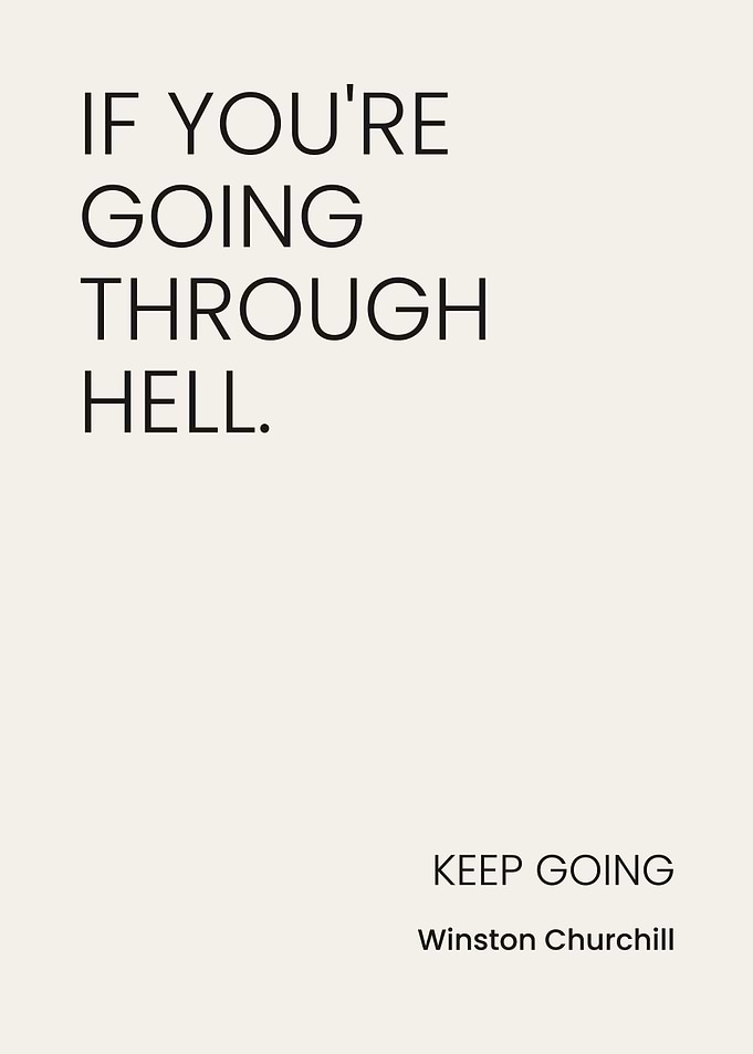 Winston Churchill Inspirational Quote Poster