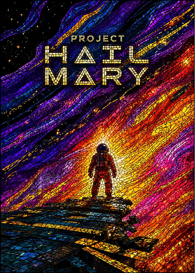 Project Hail Mary Stained Glass Poster