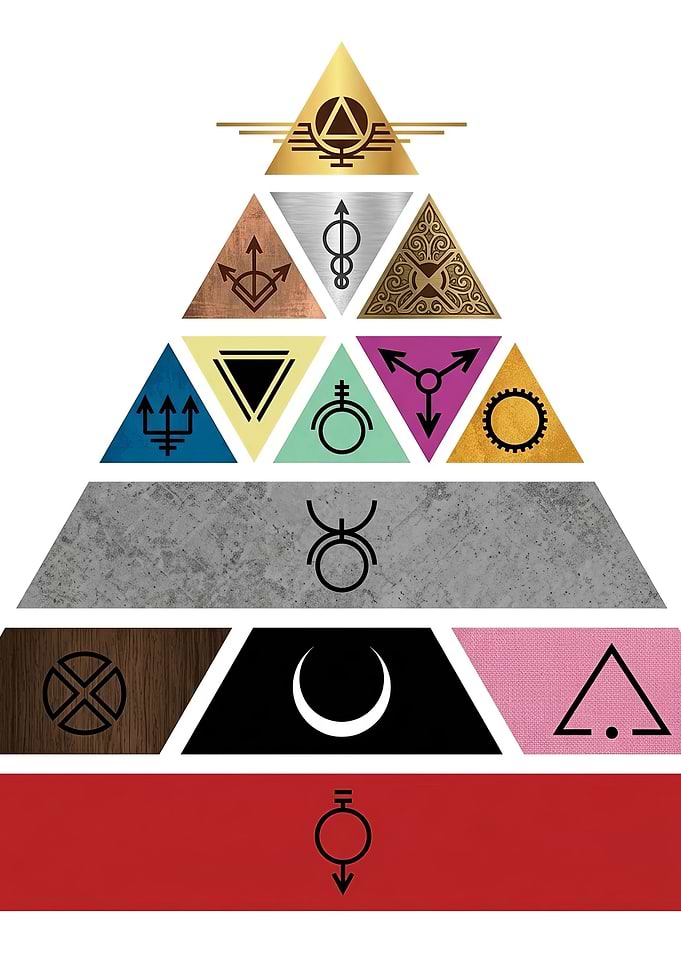 Alchemy Symbol Pyramid Graphic Art