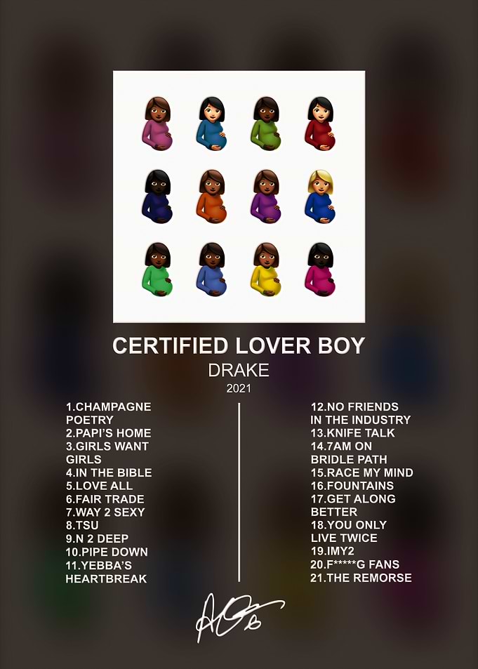 Drake Certified Lover Boy Album Poster