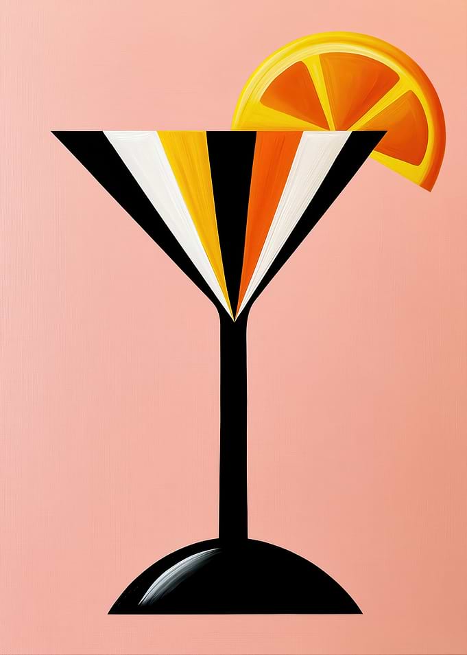 Minimalist Striped Cocktail Illustration