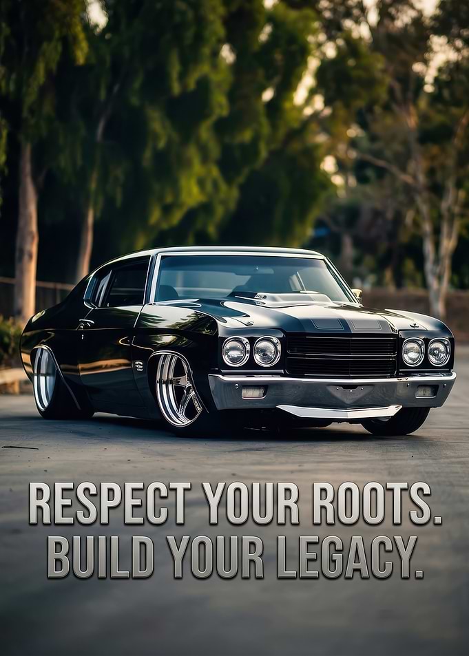 Custom Black Muscle Car Poster