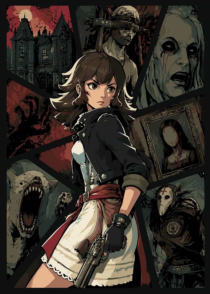Horror Game Inspired Pixel Art Collage