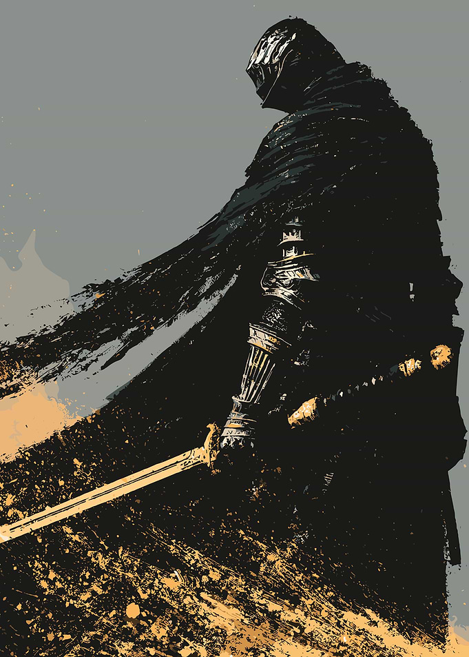 Dark Fantasy Knight with Sword