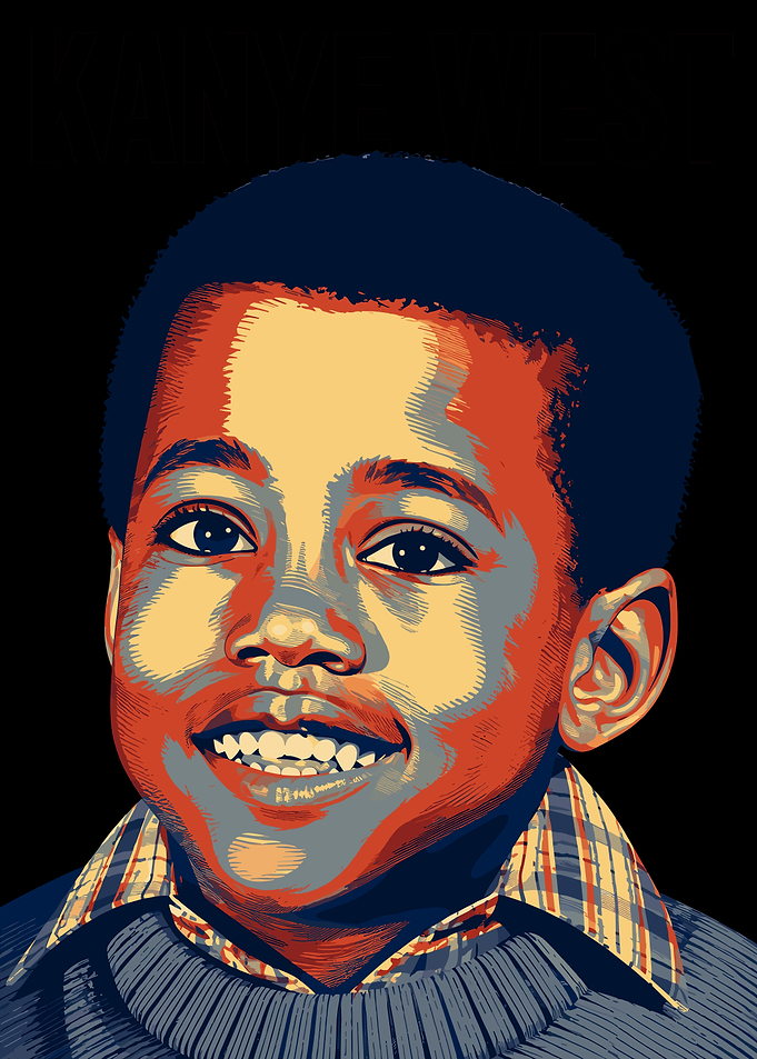 Pop Art Portrait of Young Kanye West