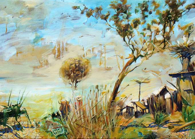 Impressionist Rural Landscape Painting