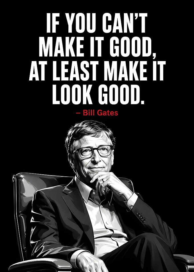 Bill Gates Inspirational Quote Poster