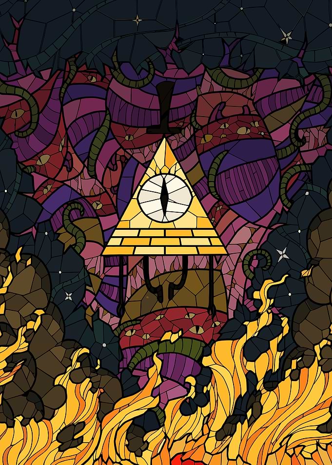 Bill Cipher Stained Glass Art