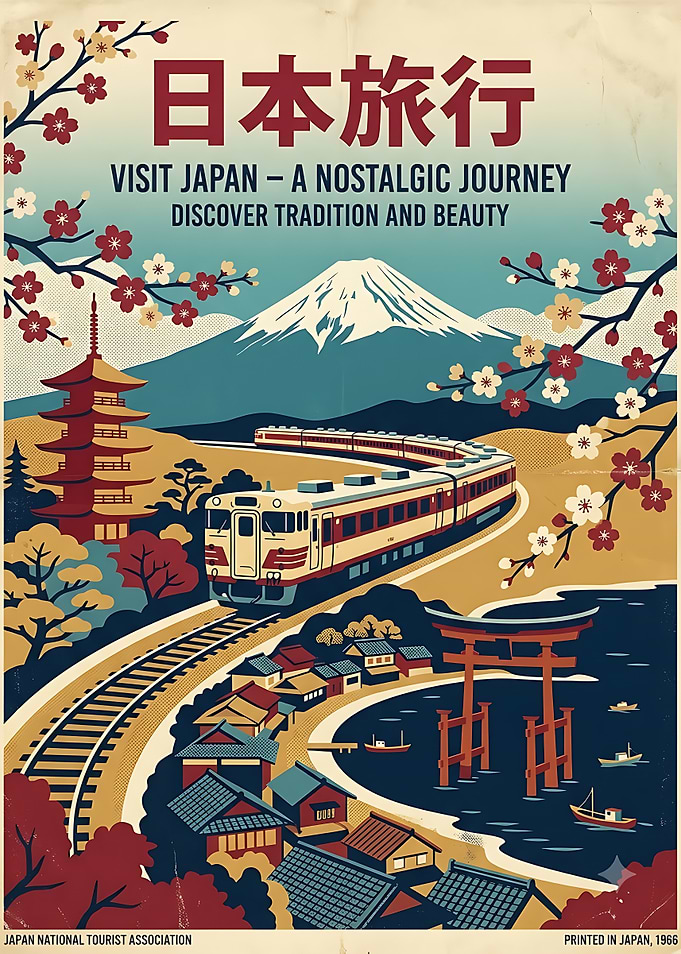 Vintage Japan Travel Poster