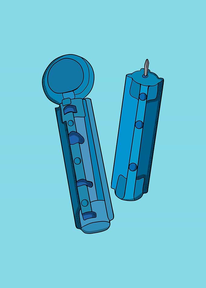 Blue Medical Blood Lancet Device