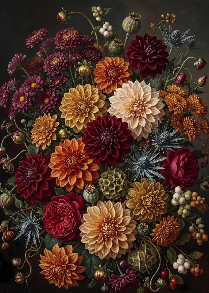 Rich Autumnal Floral Still Life