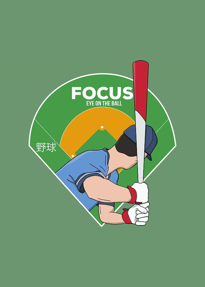 Baseball Batter Focus Illustration
