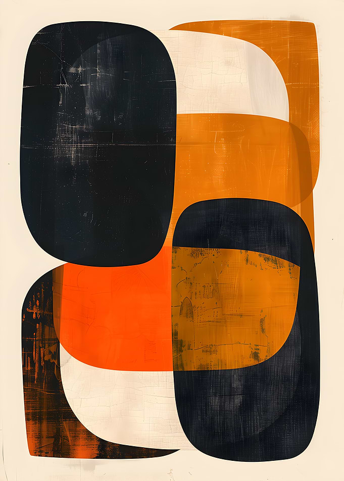 Abstract Geometric Shapes in Warm Tones