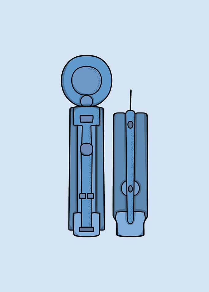 Blue Stylized Medical Lancing Devices