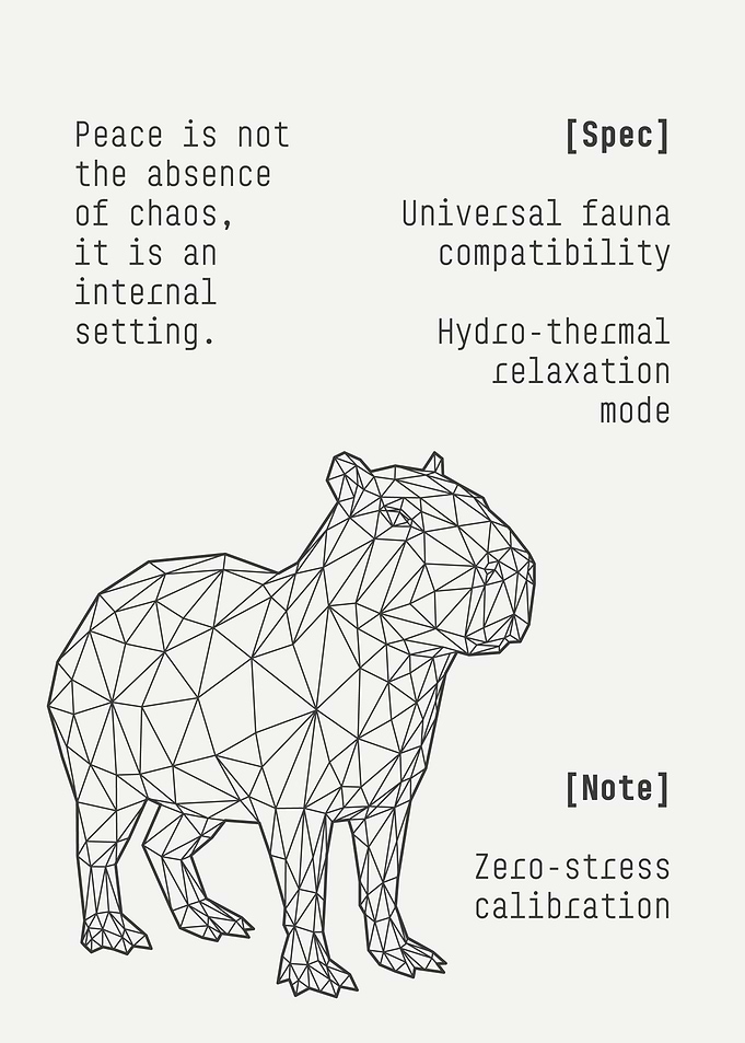 Geometric Capybara Inspirational Poster