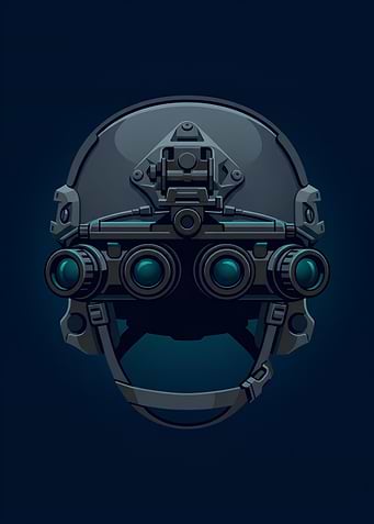 Tactical Night Vision Helmet Illustration
