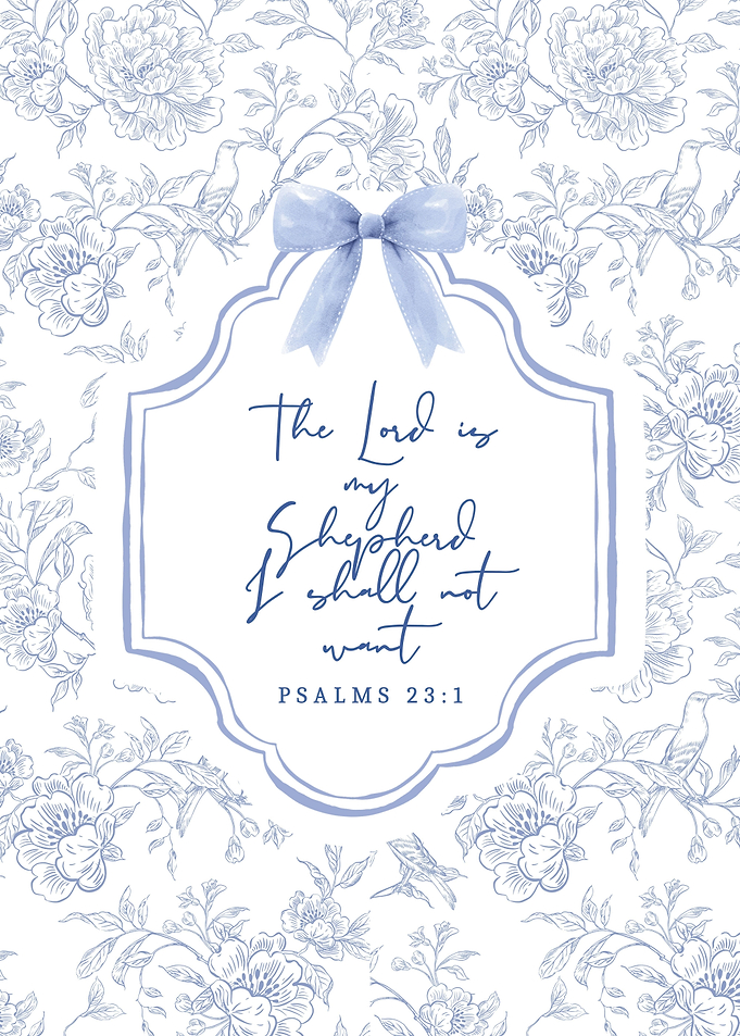 Psalms 23:1 Floral Scripture Art