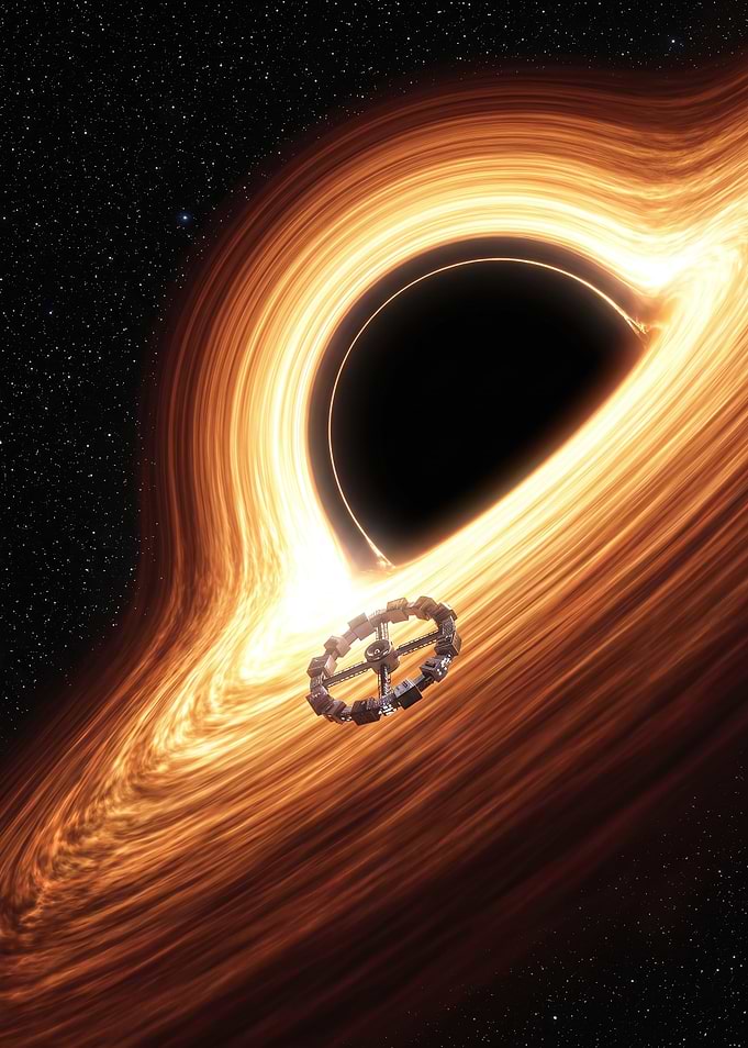 Endurance Spacecraft Near Gargantua Black Hole