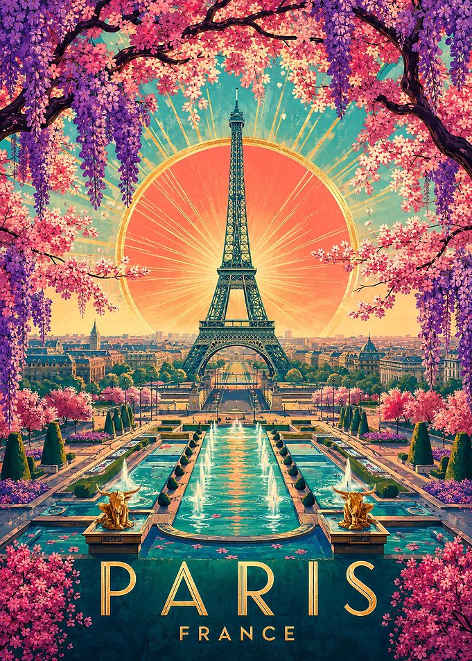 Eiffel Tower Paris Spring Poster