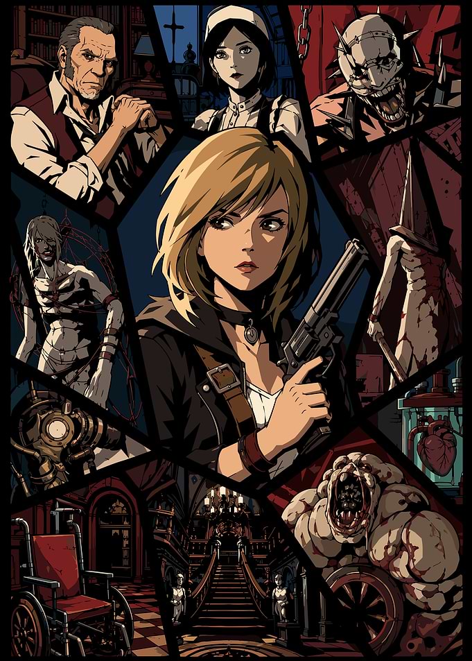 Silent Hill Character Collage Art