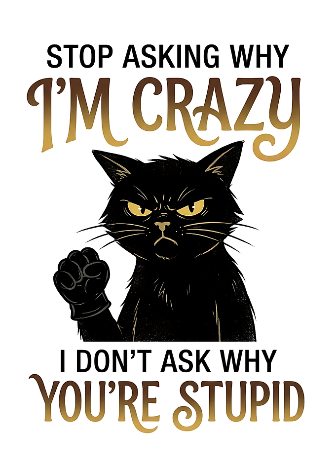 Funny Angry Black Cat Quote