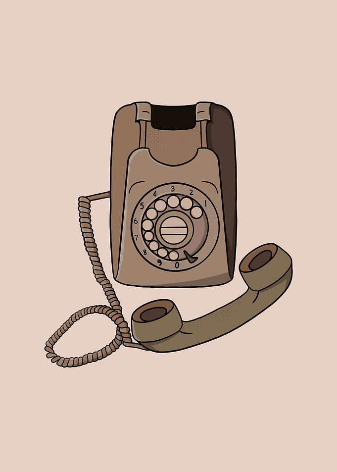 Vintage Rotary Telephone Illustration
