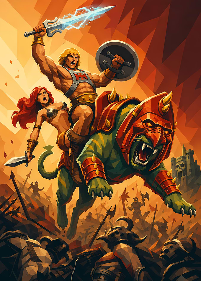 He-Man and Battle Cat Battle Scene
