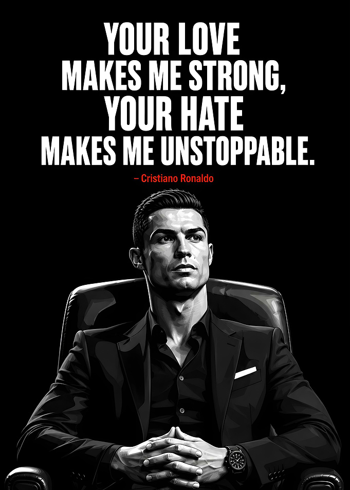 Cristiano Ronaldo Inspirational Quote Poster