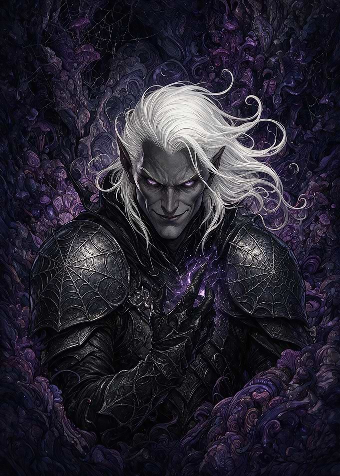 Drow Elf Sorcerer in Spider Armor