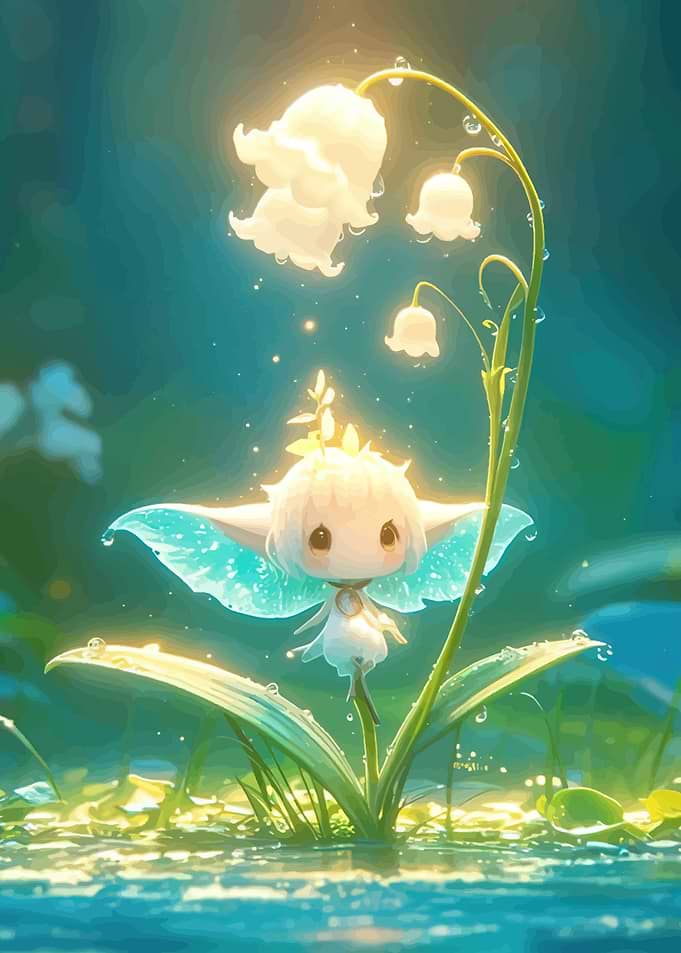 Glowing Fairy in Lily of Valley