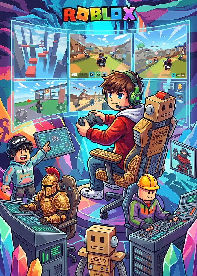 Roblox Gaming Setup Illustration